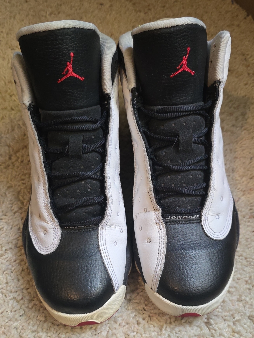 Jordan Kids Black White Sneakers with Red Jumpman Retro He Got Game Size 7 Boys
